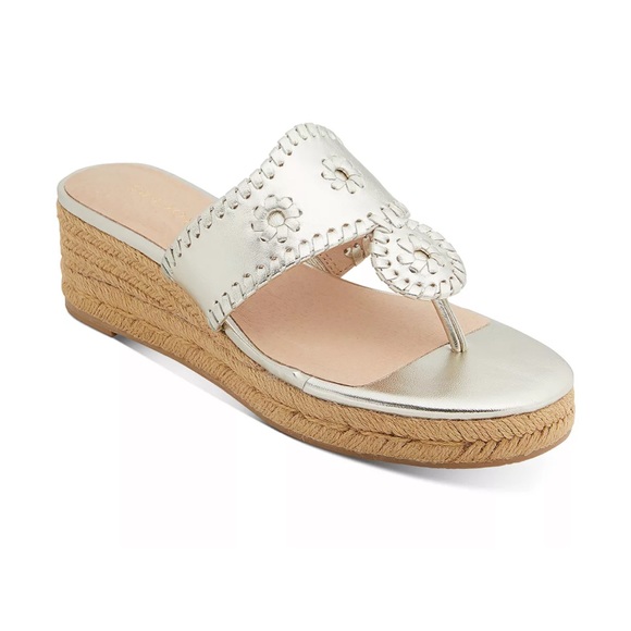 Jack Rogers Shoes - JACK ROGERS Jacks Mid Wedge Platinum 8.5 M NEW NWT